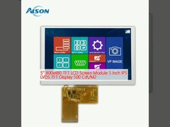 5' 800x480 TFT LCD οθόνη 5 ιντσών IPS LVDS TFT οθόνη 500 Cd/M2