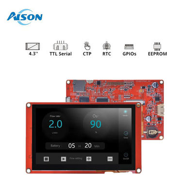 4.3 ιντσών Nextion έξυπνη οθόνη HMI 480x272 Μοντέλο οθόνης αφής 300 cd/m2
