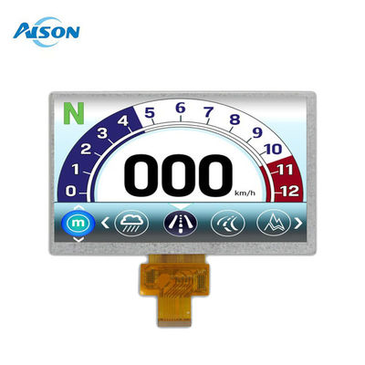 7 ίντσες ευρεία θερμοκρασία 800x480 Βιομηχανική οθόνη TFT 500 Cd/M2 IPS LCD Panel